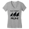 run forest run Women's V-Neck T-Shirt