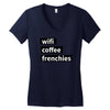 wifi, coffee, frenchies Women's V-Neck T-Shirt