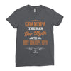 grandpa the man the myth best grandpa ever Ladies Fitted T-Shirt
