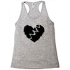 broken heart xxx black Racerback Tank
