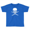 biker pirate skull bones swords Toddler T-shirt