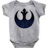 rebel logo with space pattern Baby Bodysuit