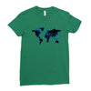 World Map Design Ladies Fitted T-Shirt