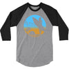 beach surfer silhouette birds sand waves palm 3/4 Sleeve Shirt