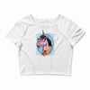 unicorn nerd graphic Crop Top