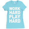 work out play hard funny Ladies Fitted T-Shirt