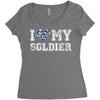 i love my soldier navy camouflage Women's Triblend Scoop T-shirt