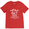 cat hair don't care cute crazy cat V-Neck Tee