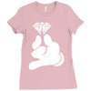 cartoon hands holding diamond Ladies Fitted T-Shirt