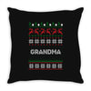 ugly christmas grandma Throw Pillow