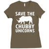 save the chubby unicorns Ladies Fitted T-Shirt