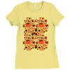 pumpkin pattern Ladies Fitted T-Shirt