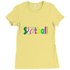 softball neon rhinestud Ladies Fitted T-Shirt