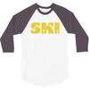 born to ski forced to work 3/4 Sleeve Shirt