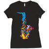sax addict saxophone Ladies Fitted T-Shirt
