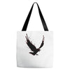 black raven with red eye Tote Bags