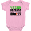 vegan because plant powered badass was not an offical tittle black Baby Bodysuit