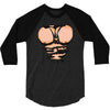 ripped muscles, six pack, 3/4 Sleeve Shirt