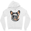 blue and tan frenchie Zipper Hoodie