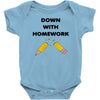 down with homework Baby Bodysuit