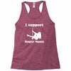 i support single moms stripper pole dancer funny saying Racerback Tank