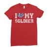 i love my soldier navy camouflage Ladies Fitted T-Shirt