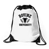bovine university Drawstring Bags