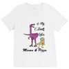 mama &amp; pizza dinasour V-Neck Tee