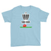 disc golf frisbee leaning on target basket innova Youth Tee