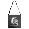 my indian name is runs with beer Adjustable Strap Totes