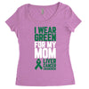 i wear green for my mom liver cancer awareness Women's Triblend Scoop T-shirt
