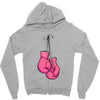 boxing gloves breast cancer Zipper Hoodie