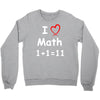 kids boys childrens i love math 1+1=11 funny Crewneck Sweatshirt