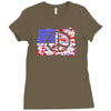 american flag peace Ladies Fitted T-Shirt