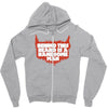 behind beard is a handsome man Zipper Hoodie