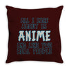 care about anime and two real people girls Throw Pillow