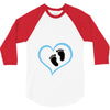 Baby Boy with Heart Any Name Customized 3/4 Sleeve Shirt
