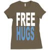 funny t shirts free hugs adult Ladies Fitted T-Shirt