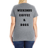 weekends coffee and dogs back Ladies Curvy T-Shirt