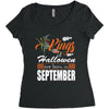 Halloween Kings Are Born In September Women's Triblend Scoop T-shirt