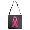 breast cancer pink ribbon Adjustable Strap Totes