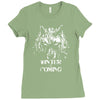 wolfs winter Ladies Fitted T-Shirt