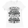 Real Kings Are Born On September 30 Ladies Fitted T-Shirt