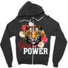Girl Power White Write Zipper Hoodie