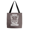 Never Underestimate Dog Rescuer Who Was Born December Tote Bags