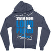 swim mom loud and proud sports athlete athletic Zipper Hoodie