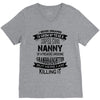 Super Cool Nanny Of A Freaking Awesome Granddaughter V-Neck Tee