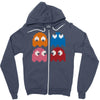 cool retro 80s pacman ghosts video games Zipper Hoodie