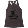 trex hates swimming Racerback Tank