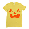 fun face pumpkin Ladies Fitted T-Shirt